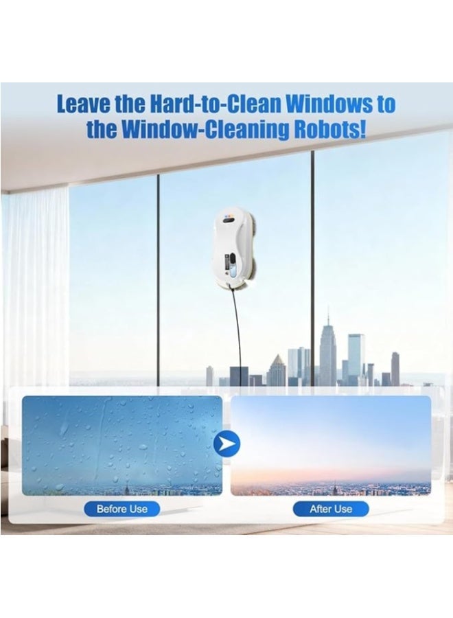 Divaki NEXA LITE Window Cleaning Robot, 3000Pa Strong Suction, Automatic Glass Cleaner with Water Tank, Infrared Remote, Safety Battery - Image 5